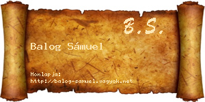Balog Sámuel névjegykártya