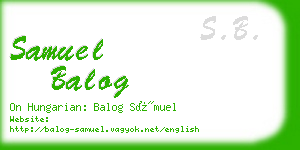 samuel balog business card